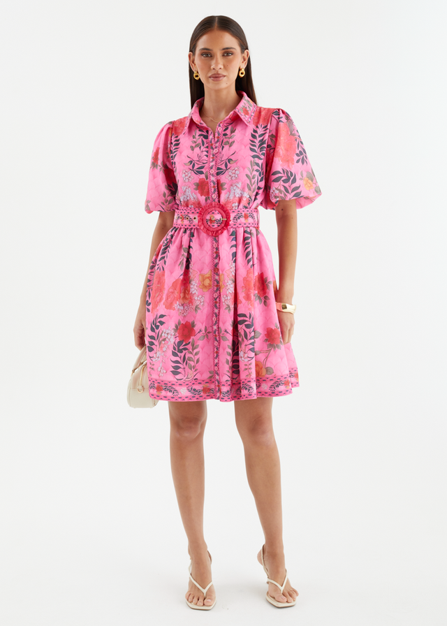 Rosaria Dress - Magenta Garden