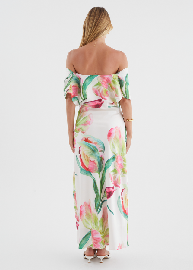 Remi Floral Midi Dress - Pink Orchid