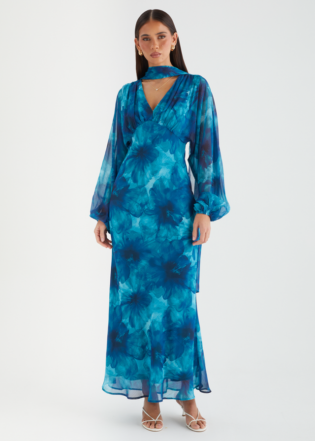 Darlene Maxi Dress - Turquoise Floral