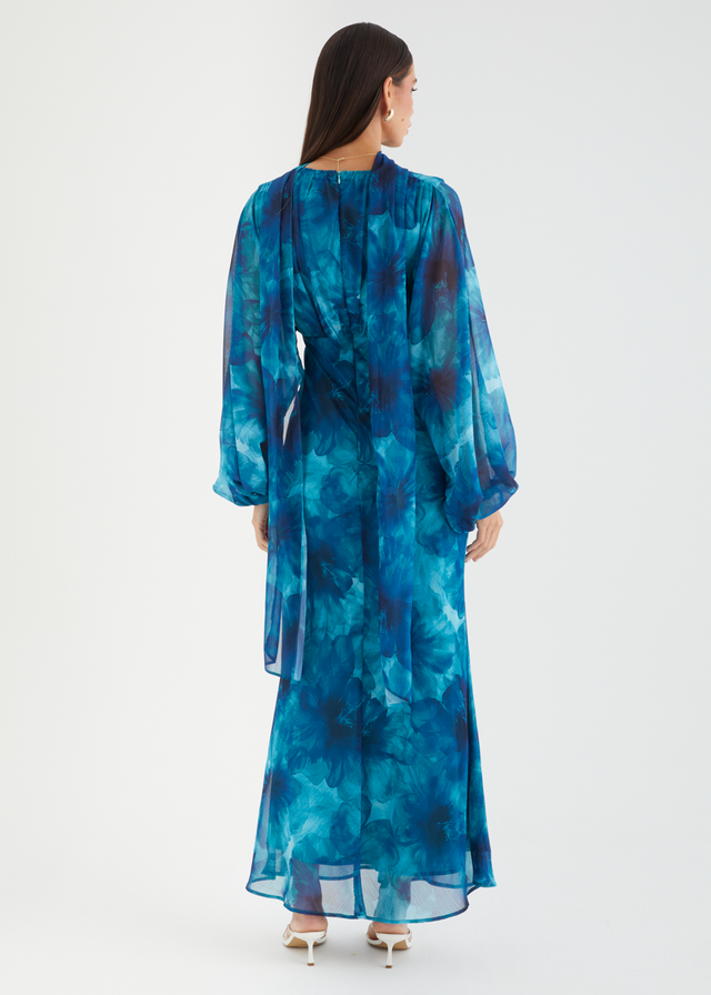 Darlene Maxi Dress - Turquoise Floral