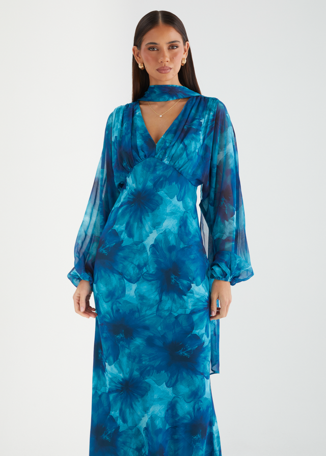 Darlene Maxi Dress - Turquoise Floral