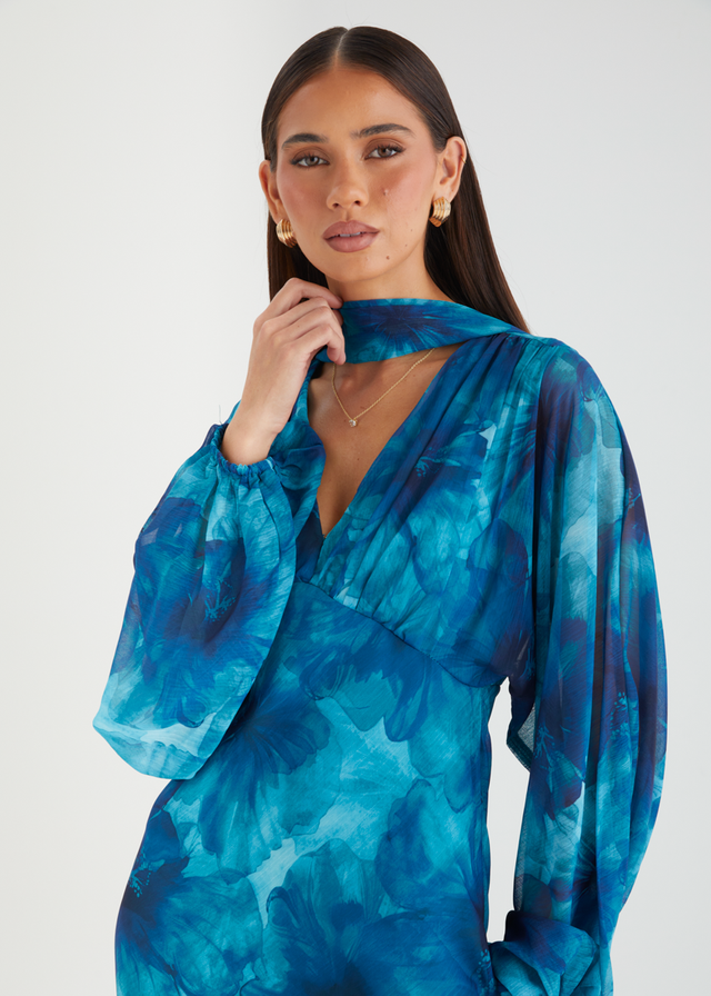 Darlene Maxi Dress - Turquoise Floral