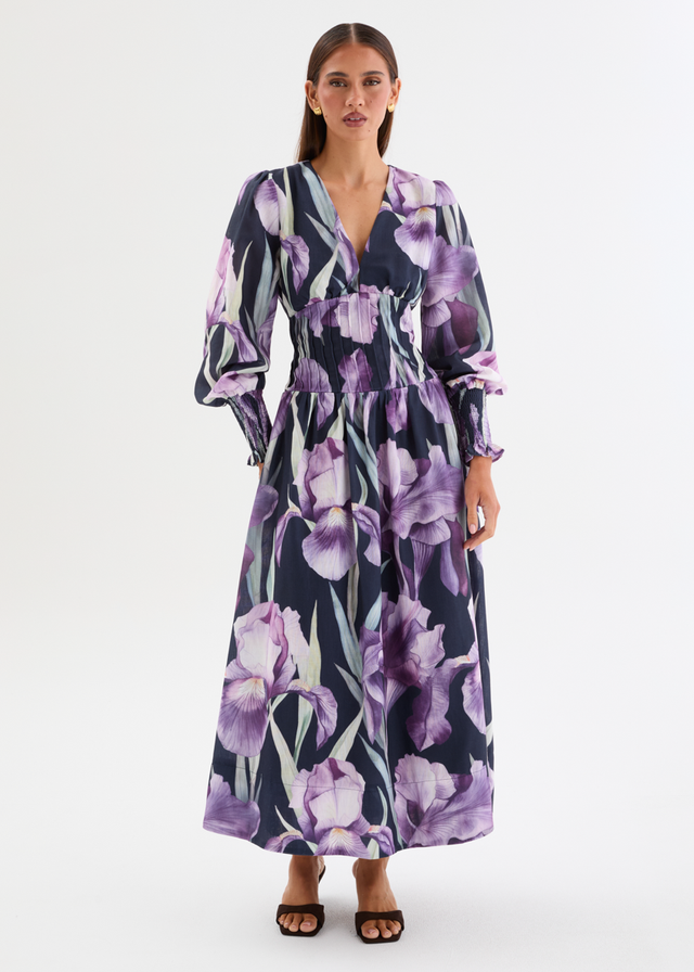 Amity Midi Dress - Amethyst Petal