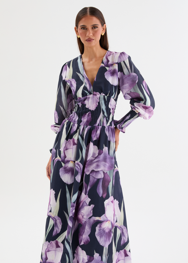 Amity Midi Dress - Amethyst Petal