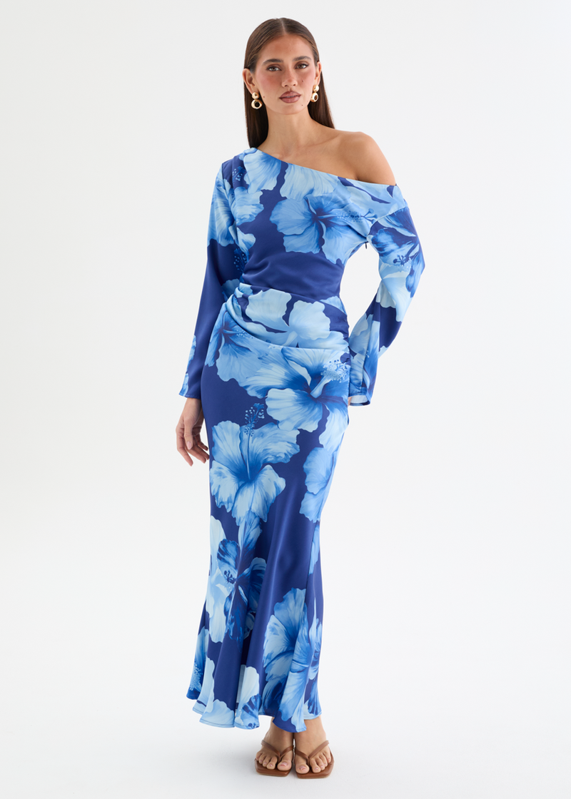 powdered blue dress Alette Maxi Dress Flutter Sleeves – Powder Blue Bridesmaid & Wedding G main image 0