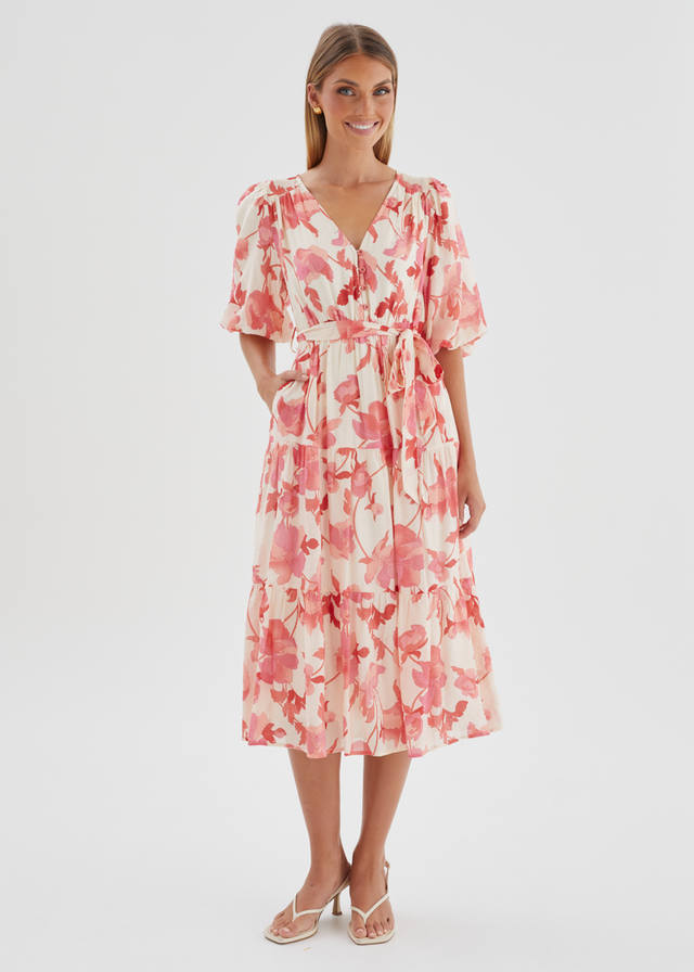 Susanne Midi Dress - Pink Floral