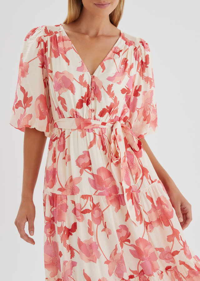 Susanne Midi Dress - Pink Floral