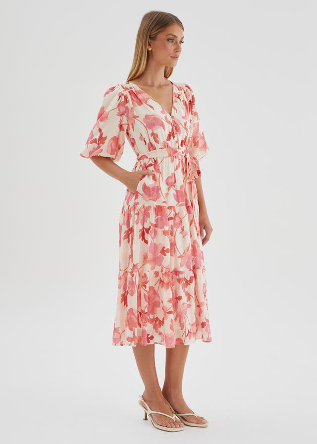 Susanne Midi Dress - Pink Floral