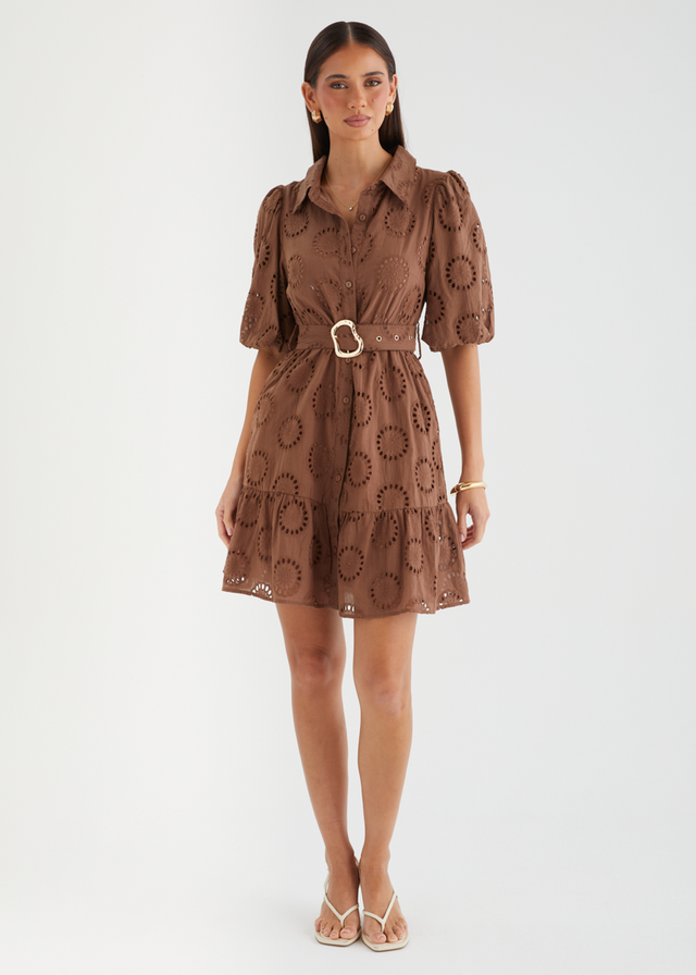 Giannah Dress - Choc Anglaise