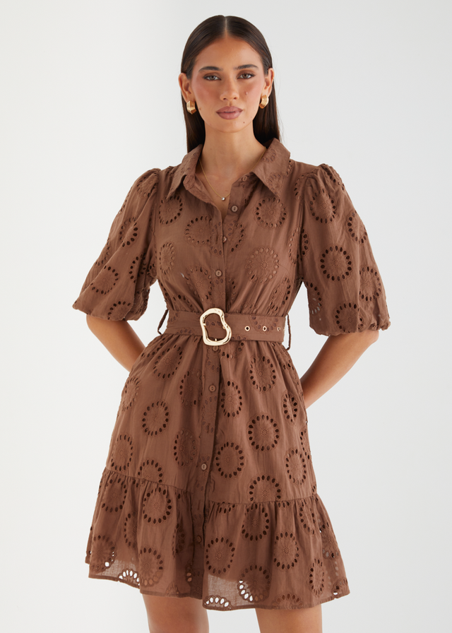 Giannah Dress - Choc Anglaise
