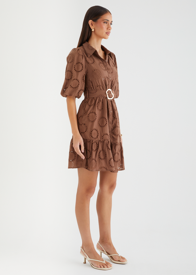 Giannah Dress - Choc Anglaise
