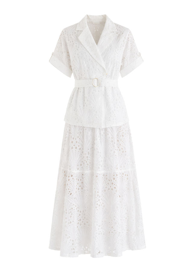 Kaylee Shirt - White Anglaise