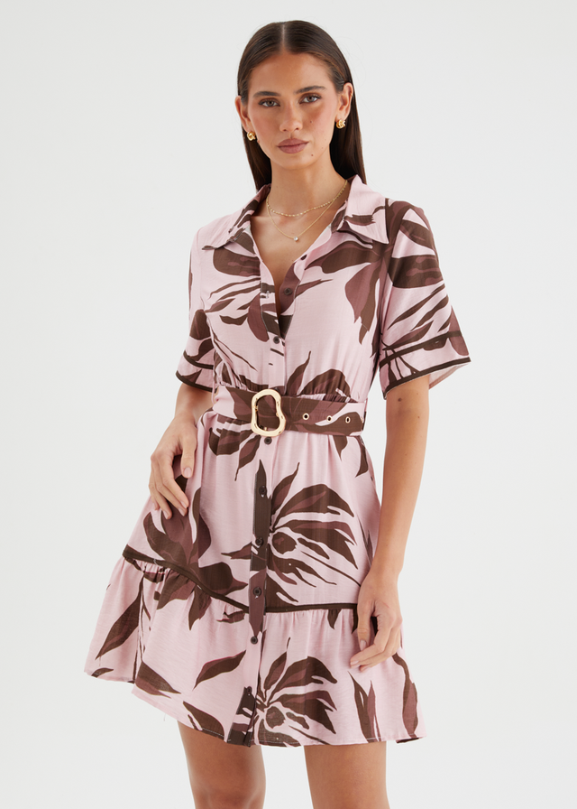 Danijela Dress - Blush Leaf