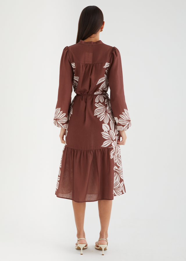 Dijana Midi Dress - Cacao Floral