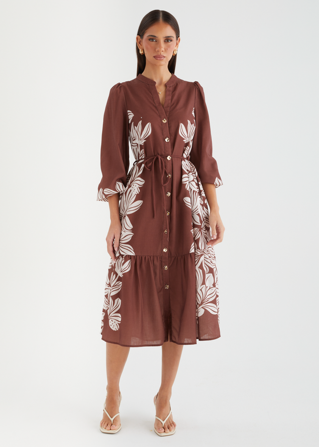 Dijana Midi Dress - Cacao Floral