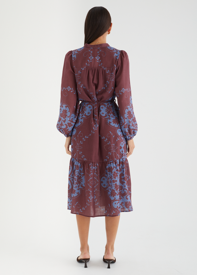 Dionah Midi Dress - Chocolate Frost