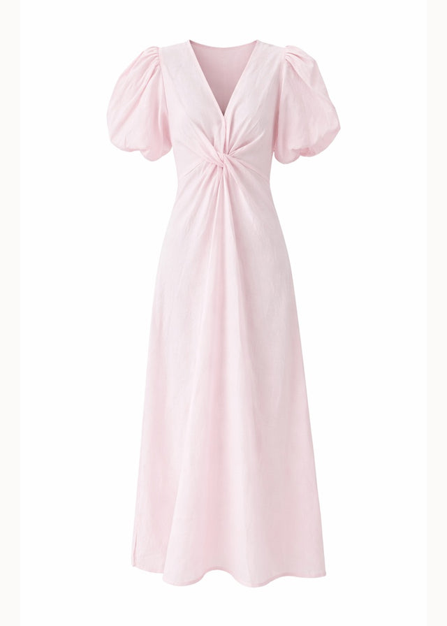 Yilkia Linen Midi Dress - Blush