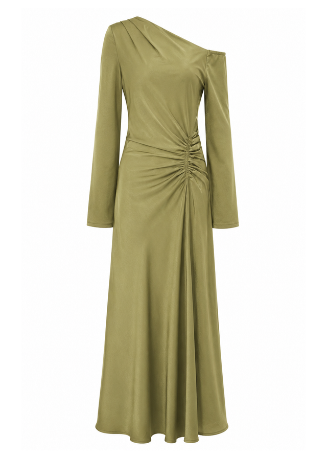 Destini Drop Shoulder Maxi Dress - Olive
