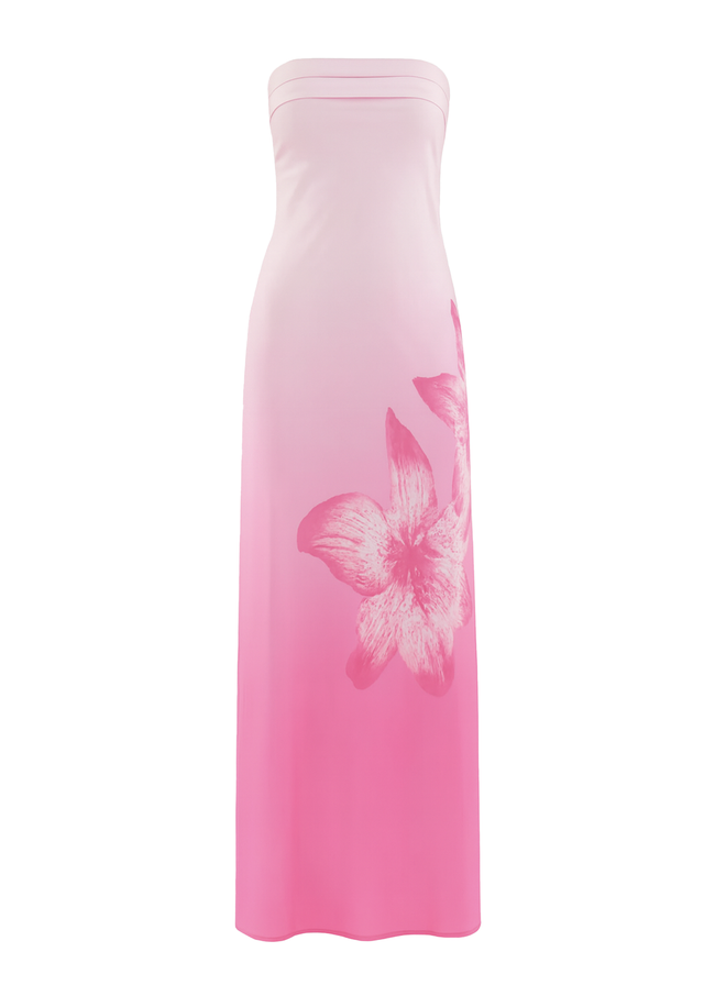 Jamie Strapless Maxi Dress - Magenta Bloom
