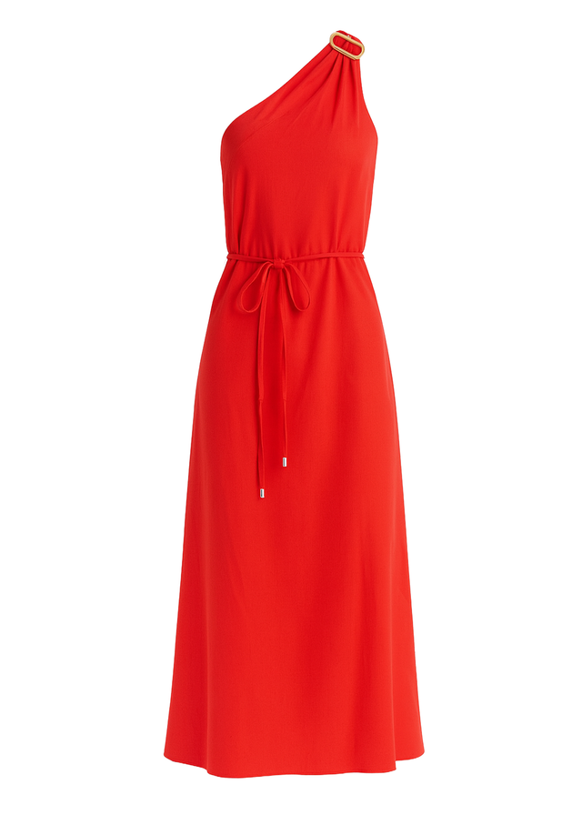 Lunia One Shoulder Maxi Dress - Red