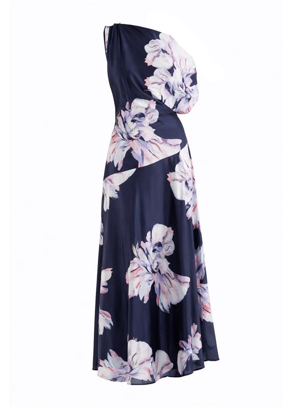 Anina Drop Shoulder Maxi Dress - Navy Blossom