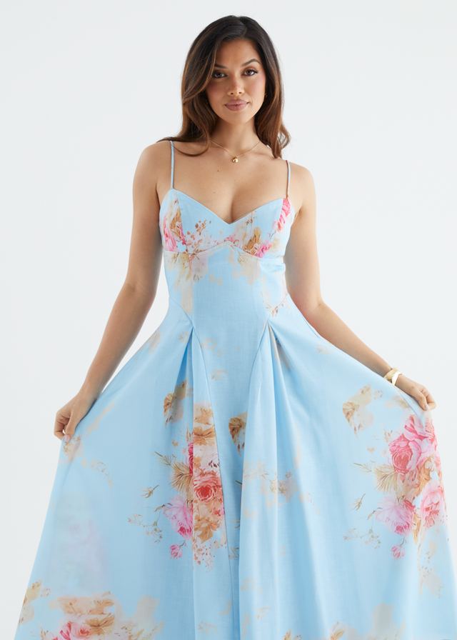 Selina Maxi Dress - Blue Bouquet