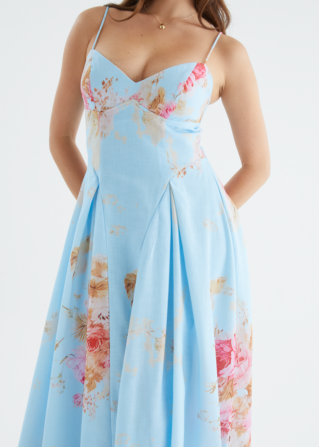 Selina Maxi Dress - Blue Bouquet