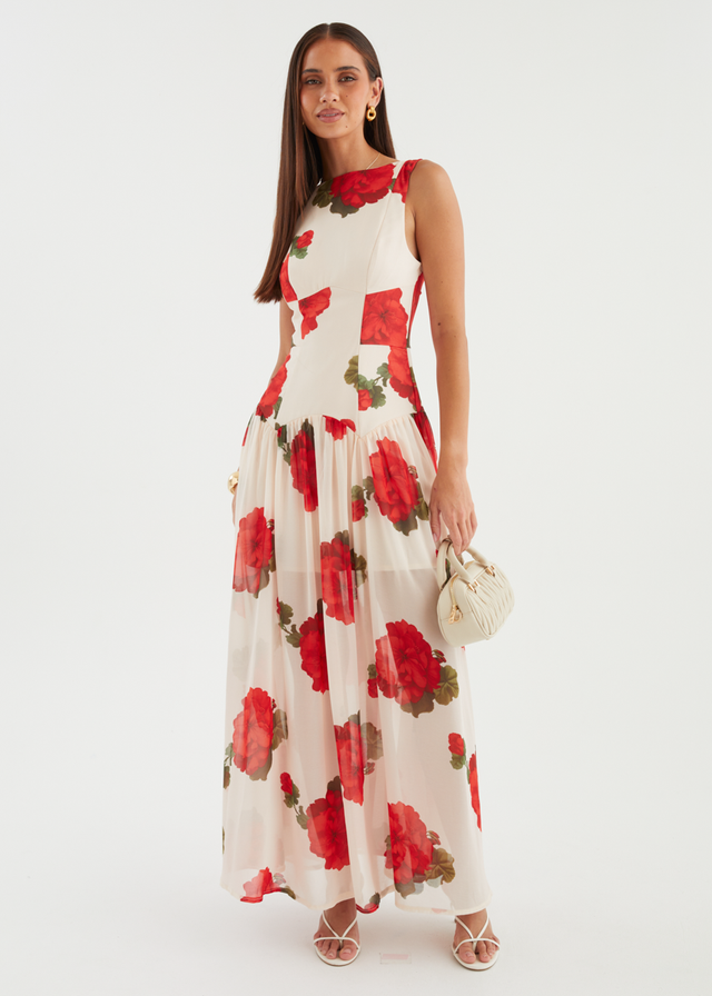 Bessie Maxi Dress - Beige Roses