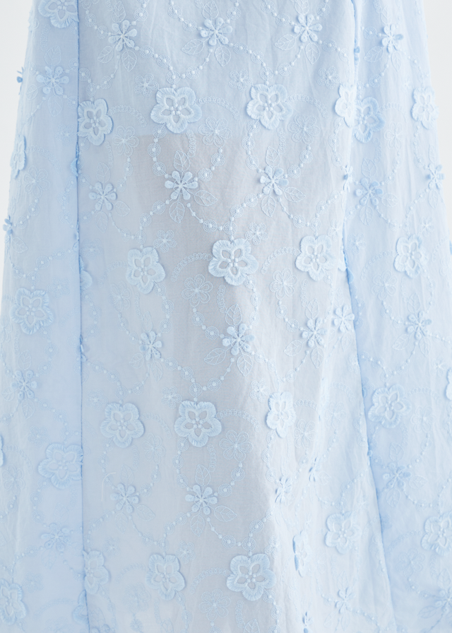 Elsa Embroidered Maxi Dress - Baby Blue
