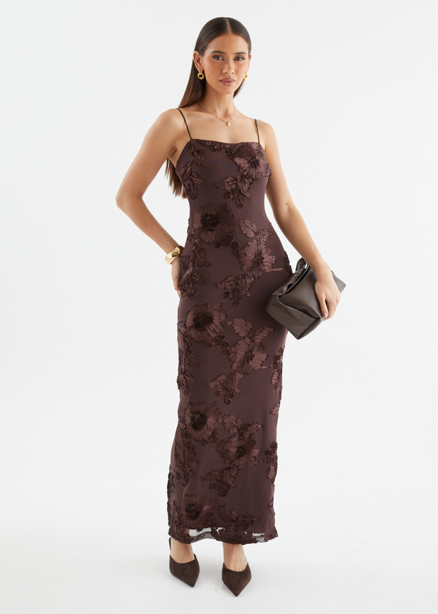 Teneile Mesh Maxi Dress - Espresso