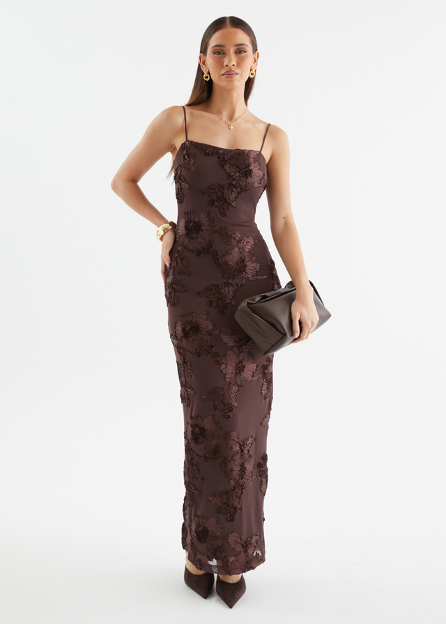 Teneile Mesh Maxi Dress - Espresso