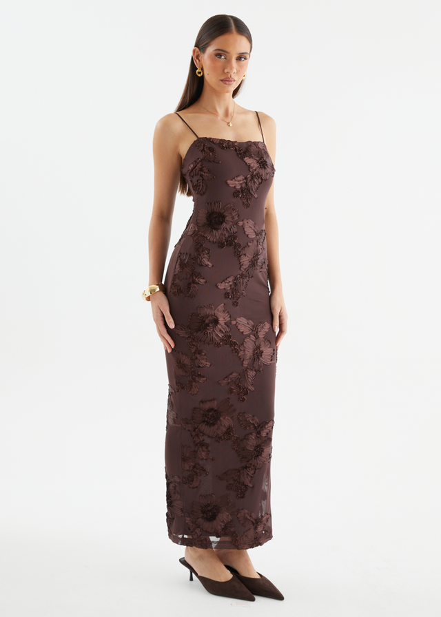 Teneile Mesh Maxi Dress - Espresso