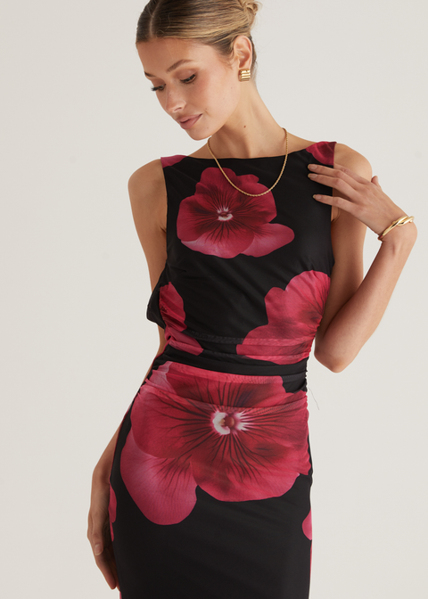 Riva Back Tie Semi-sheer Maxi Mesh Dress main image 0