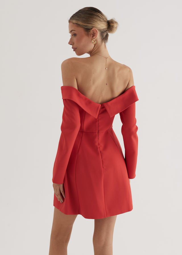 Santiago Off Shoulder Dress - Red Gingham & Heels Santiago Off Shoulder Dress - Red Gingham & Heels
