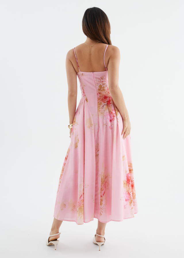 Selina Maxi Dress - Pink Bouquet