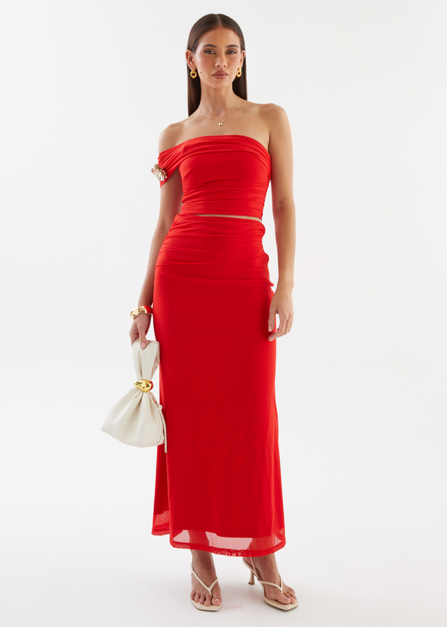 Santanna Mesh Crop - Red