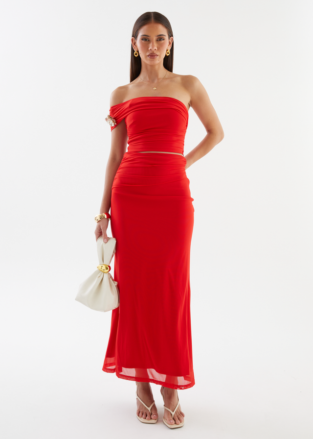 Santanna Mesh Crop - Red