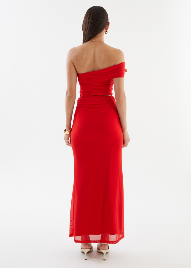 Santanna Mesh Crop - Red