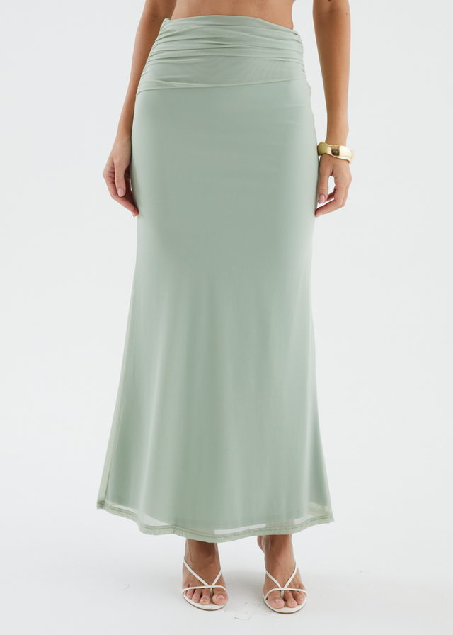 Santanna Mesh Maxi Skirt - Sage