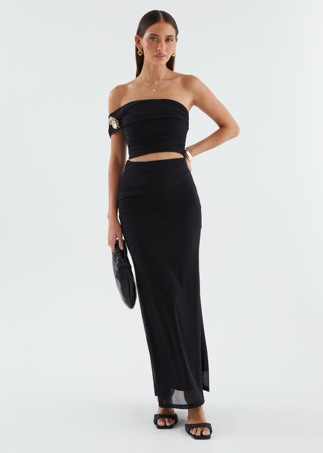 Santanna Mesh Maxi Skirt - Black