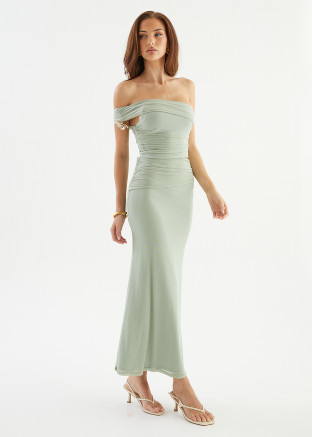 Santanna Mesh Maxi Skirt - Sage