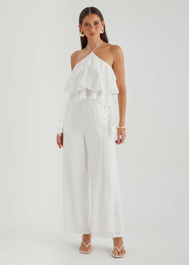 Teisha Halter Crop - White