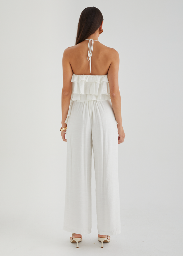 Teisha Halter Crop - White