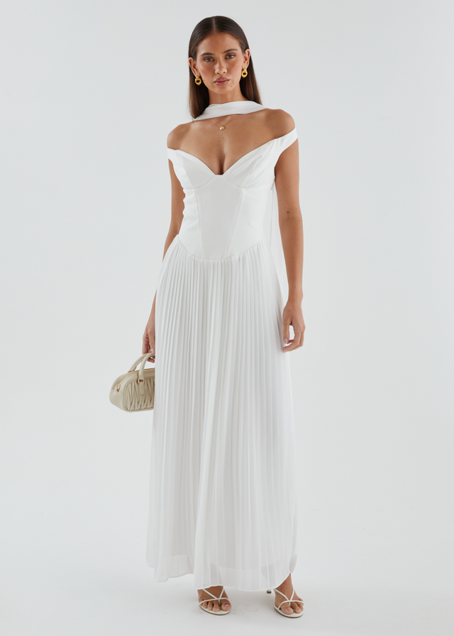 Niah Off Shoulder Maxi Dress - Off White