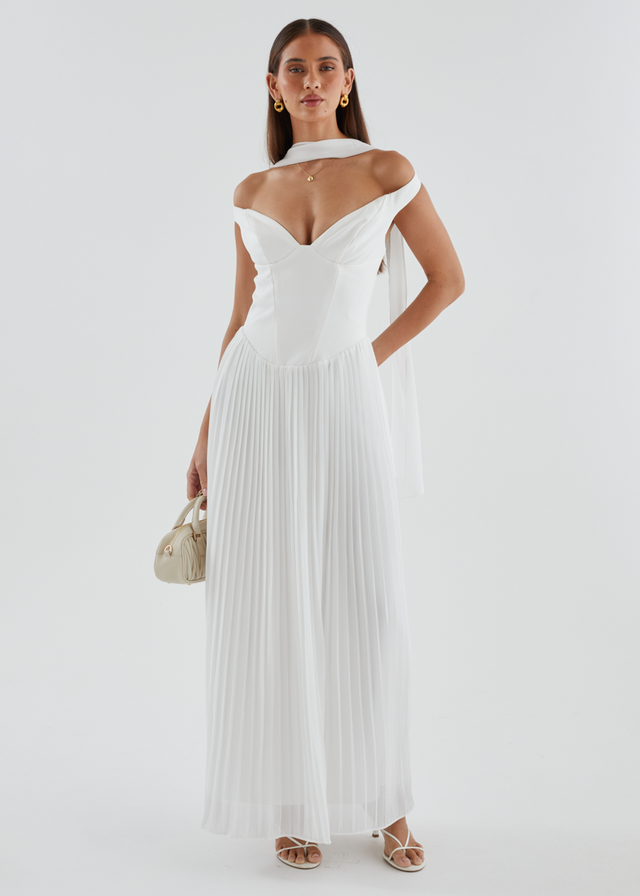 Niah Off Shoulder Maxi Dress - Off White