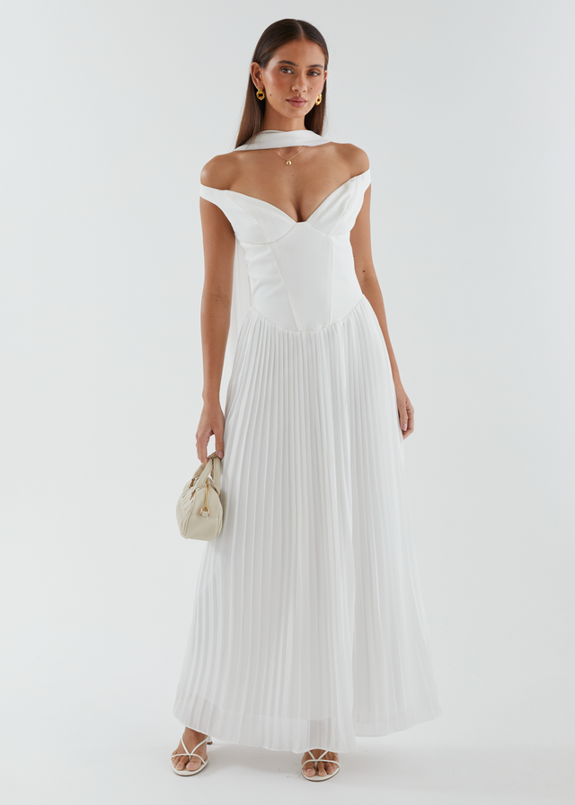 Niah Off Shoulder Maxi Dress - Off White
