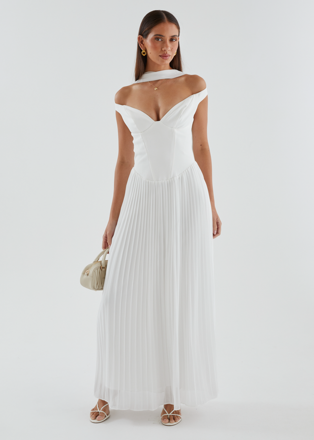 Niah Off Shoulder Maxi Dress - Off White