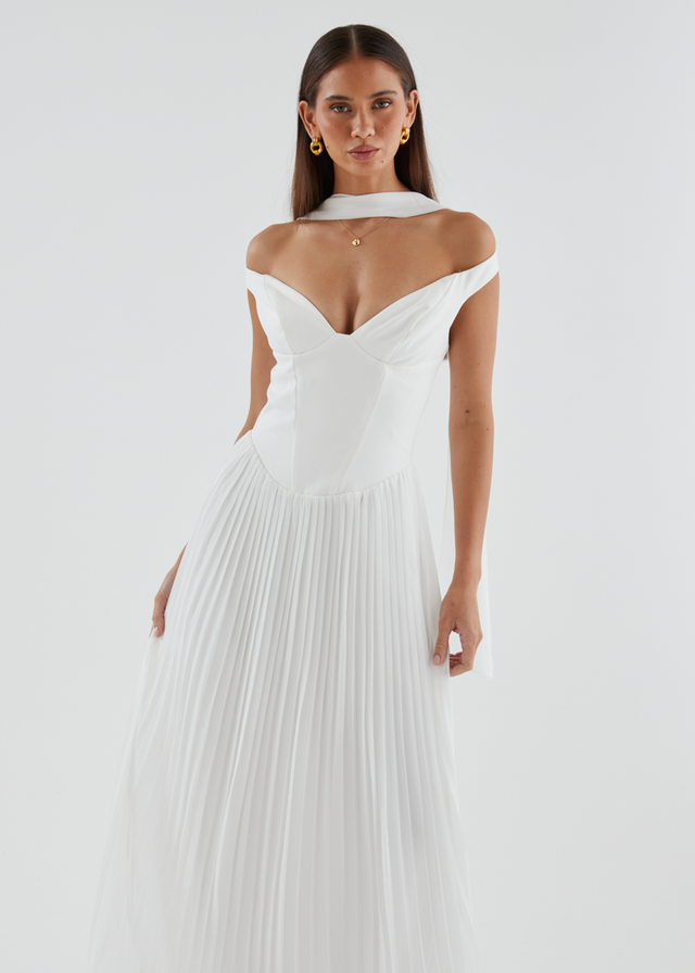 Niah Off Shoulder Maxi Dress - Off White