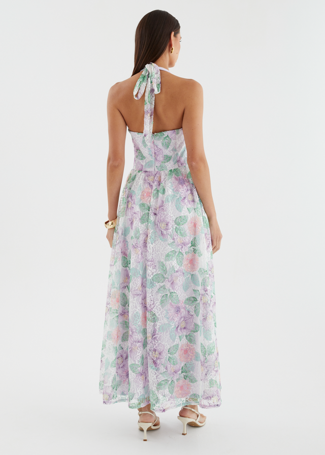 Analeigh Halter Maxi Dress - Lilac Meadows