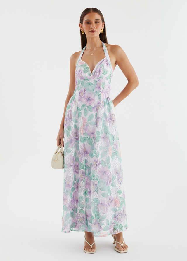 Analeigh Halter Maxi Dress - Lilac Meadows